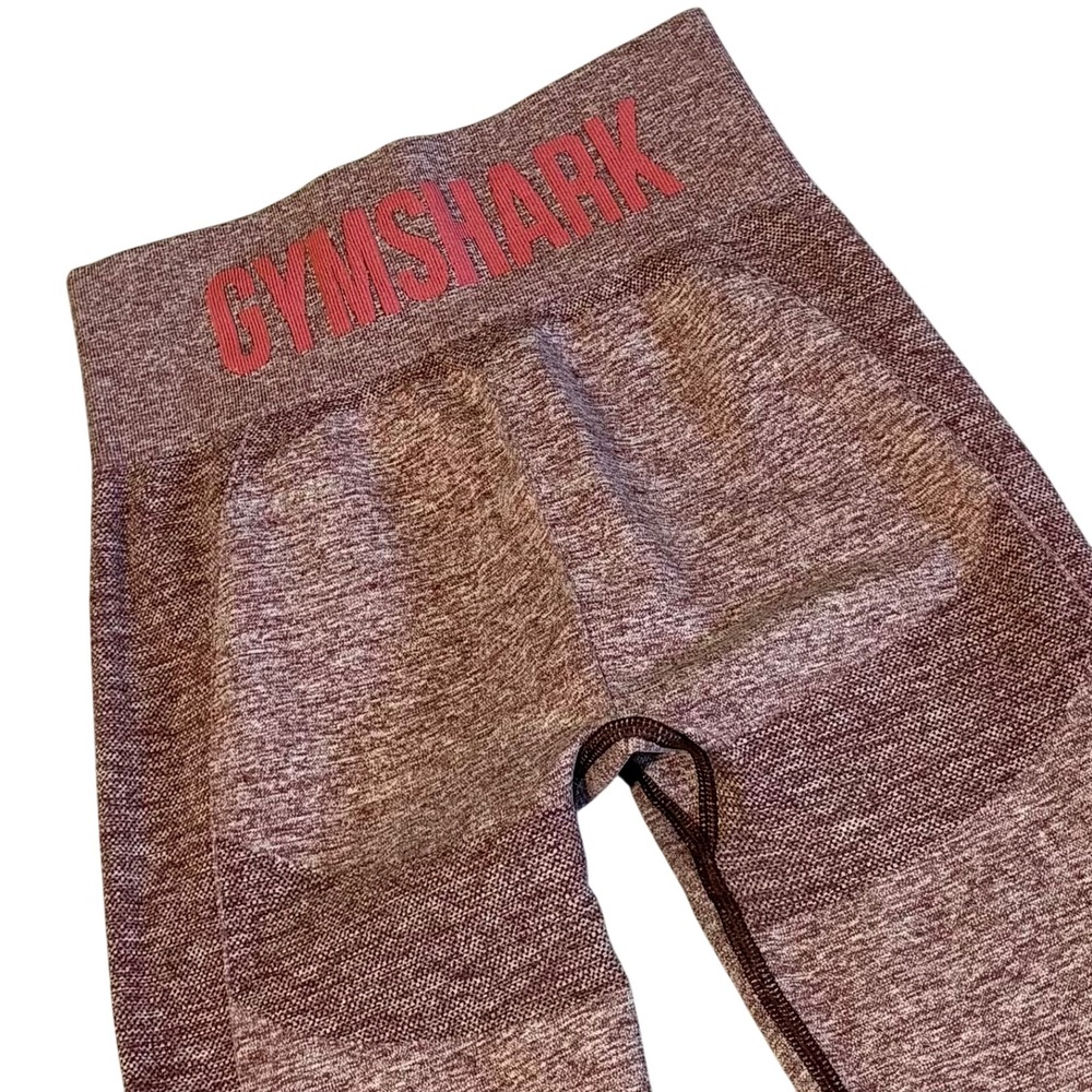 Gymshark Flex Leggings Girls 20" Waist Burgundy Marl Seamless High Rise Workout